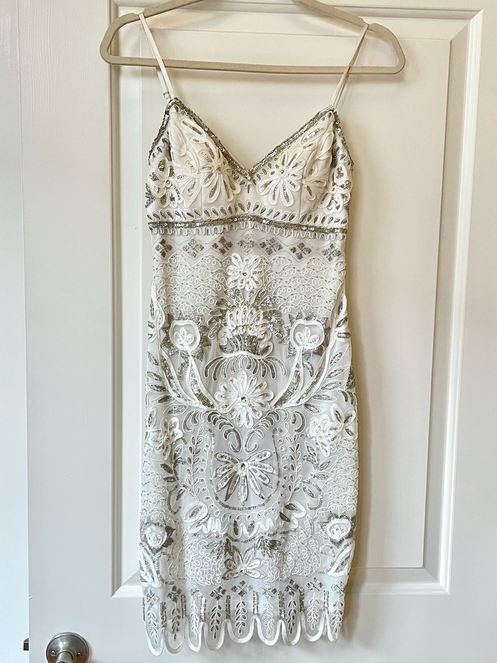 Sue Wong Womens Vintage Embroidered Sequin Mini Dress Formal